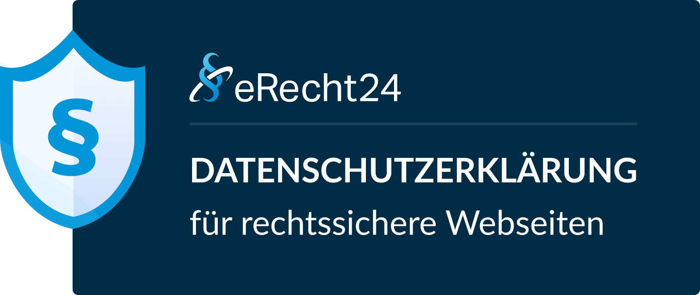 eRecht24-Siegel: Datenschutzerklärung erstellt mit dem Datenschutz-Generator von eRecht24